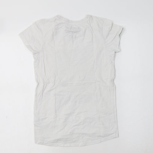 Primark Girls White  Cotton Basic T-Shirt Size 11-12 Years Crew Neck  - Minecraft