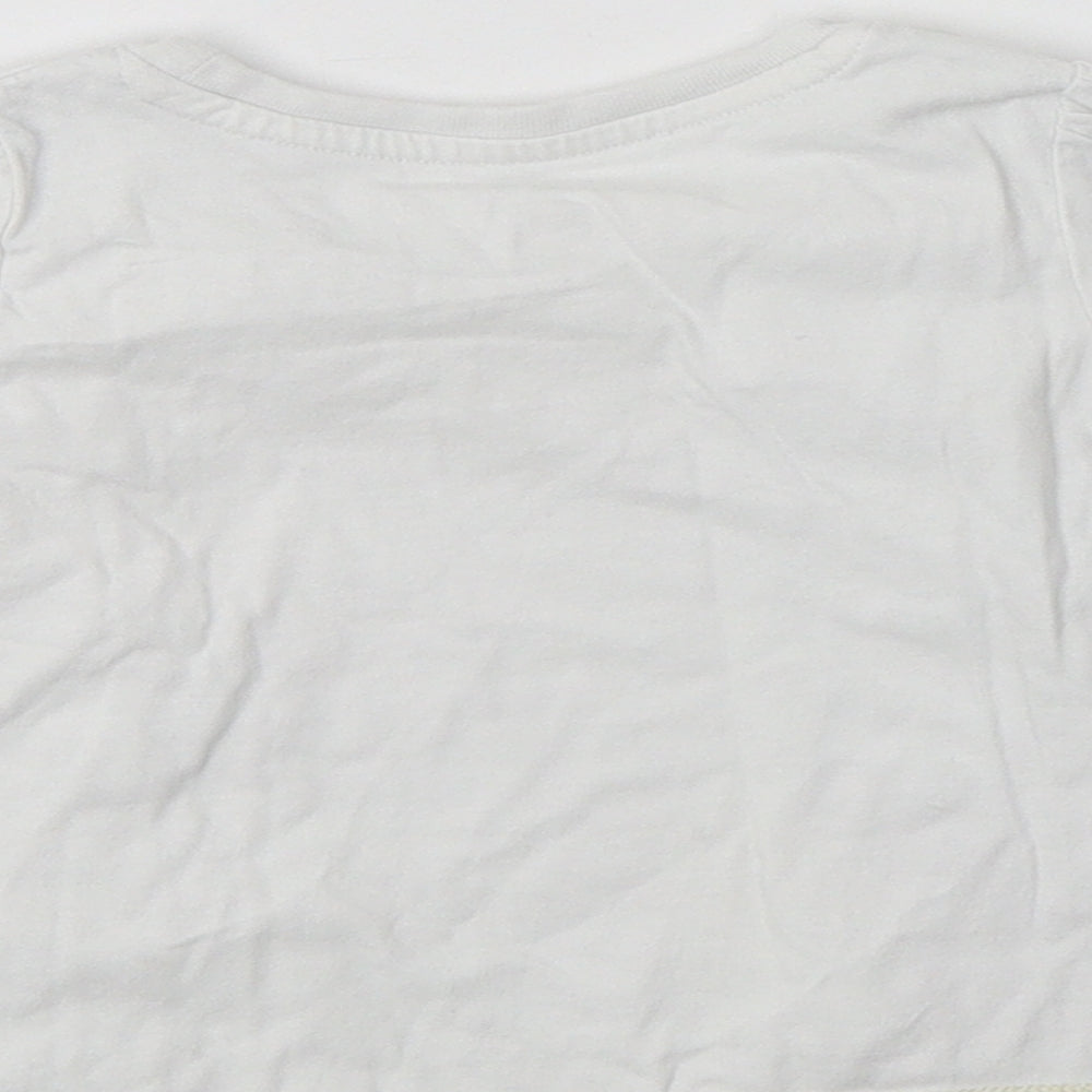 Matalan Baby White  Cotton Basic T-Shirt Size 9-12 Months Crew Neck  - Cat