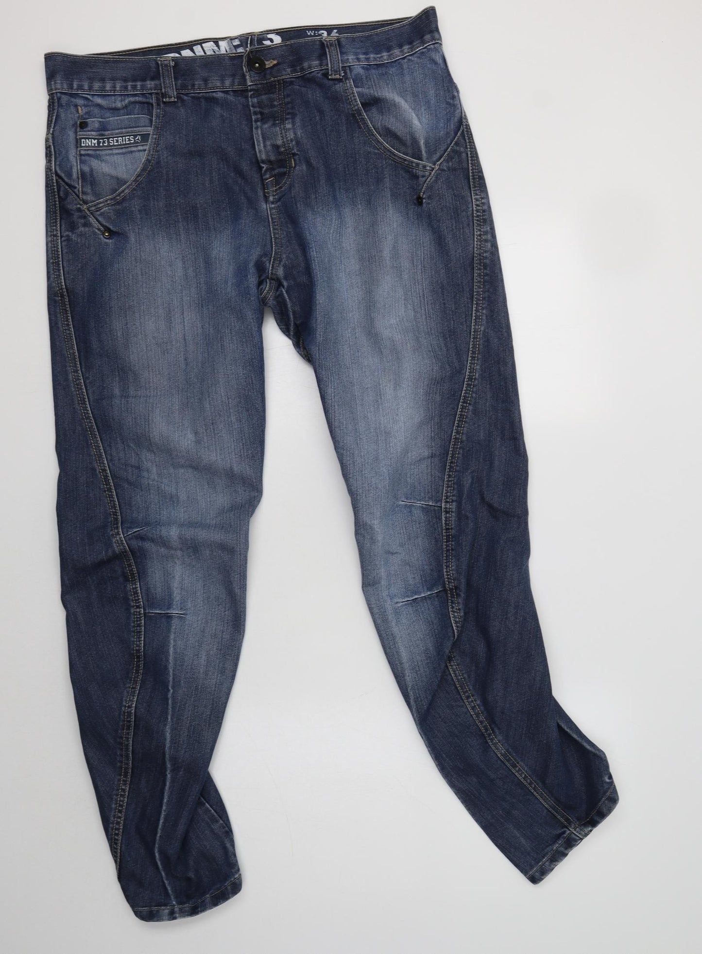 Matalan Mens Blue  Cotton Tapered Jeans Size 36 L31 in Regular