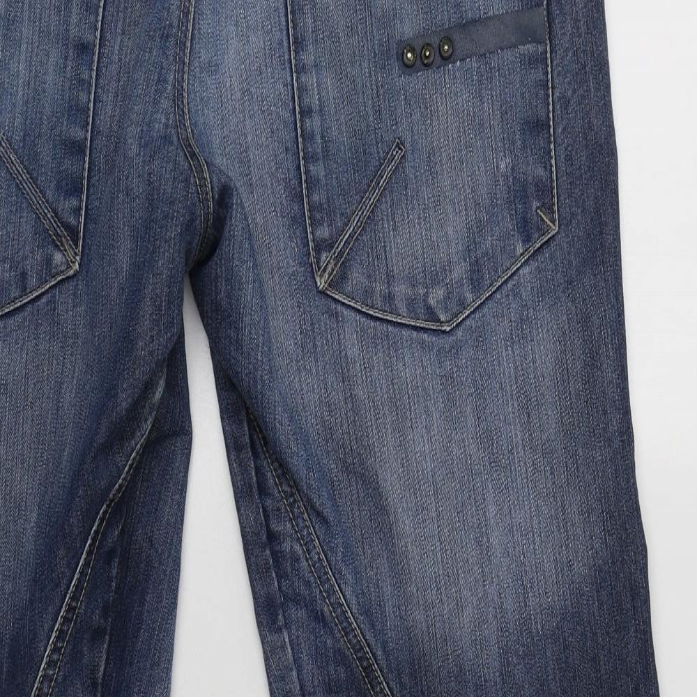 Matalan Mens Blue  Cotton Tapered Jeans Size 36 L31 in Regular