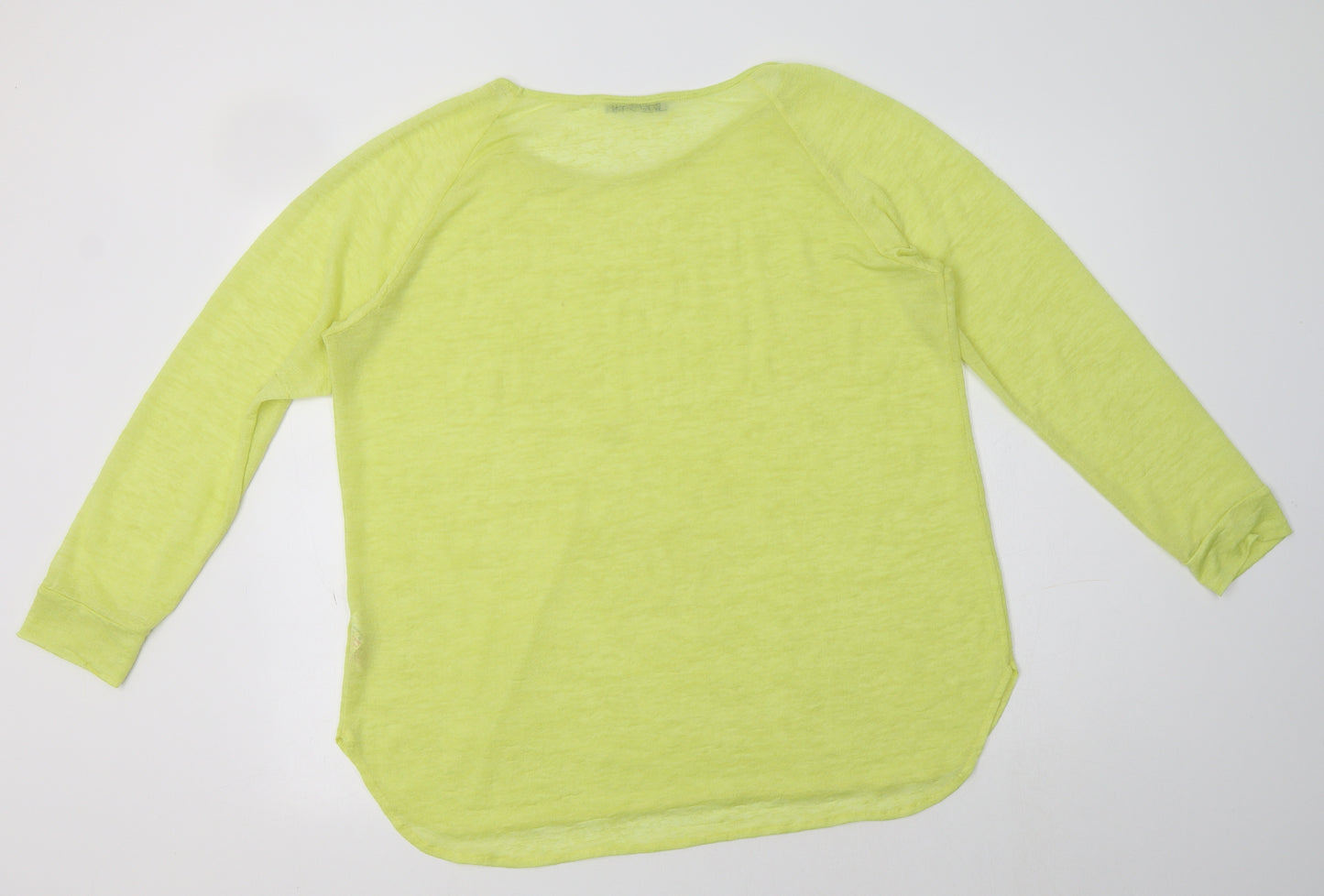 Primark Womens Yellow  Polyester Basic Blouse Size 16 Crew Neck
