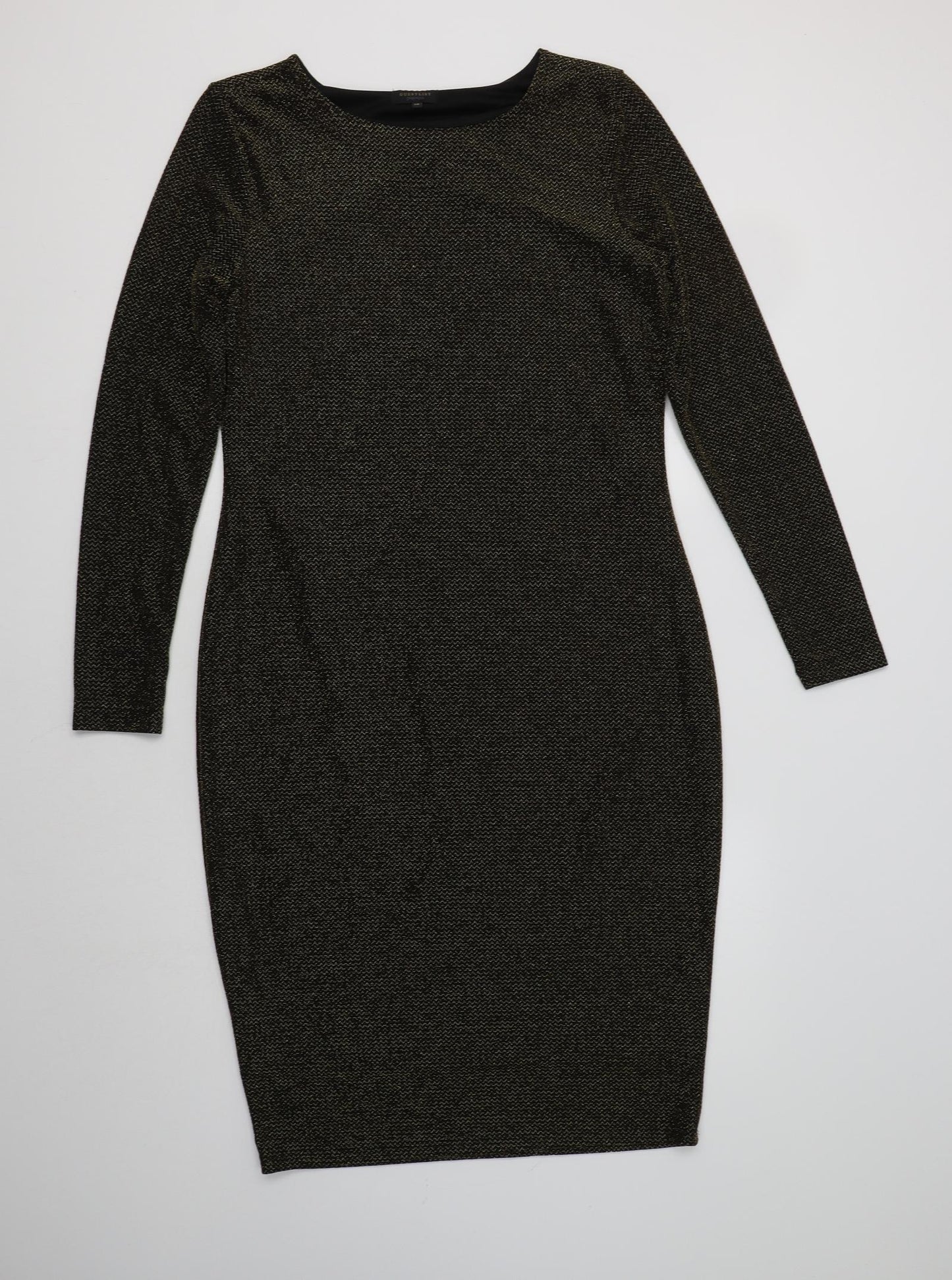 Papaya Womens Gold  Nylon Bodycon  Size 18  Round Neck
