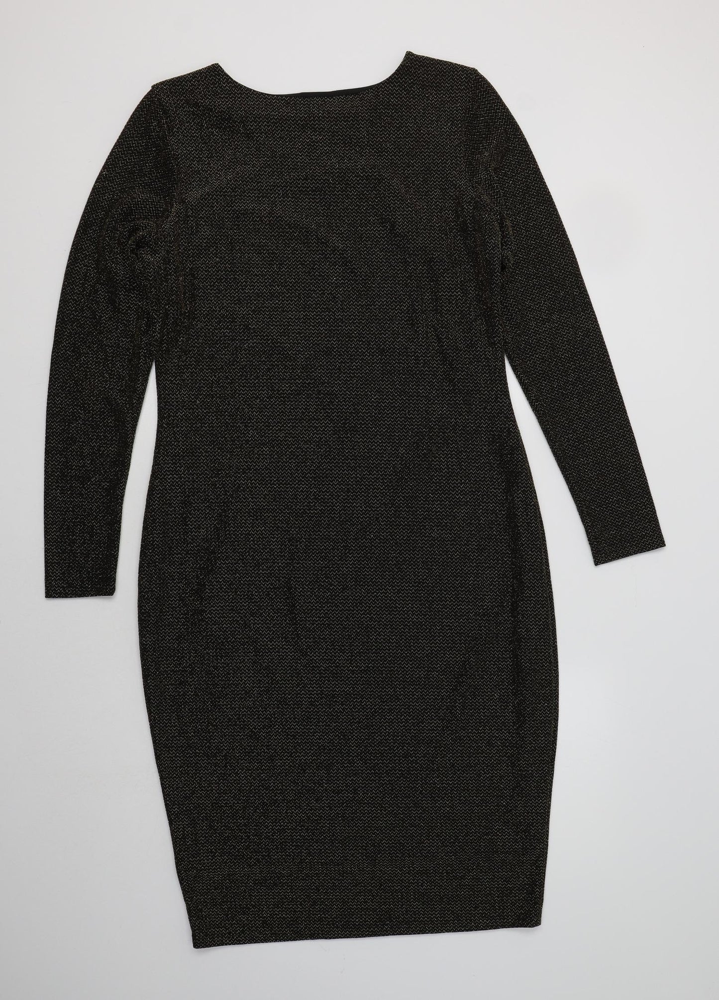Papaya Womens Gold  Nylon Bodycon  Size 18  Round Neck