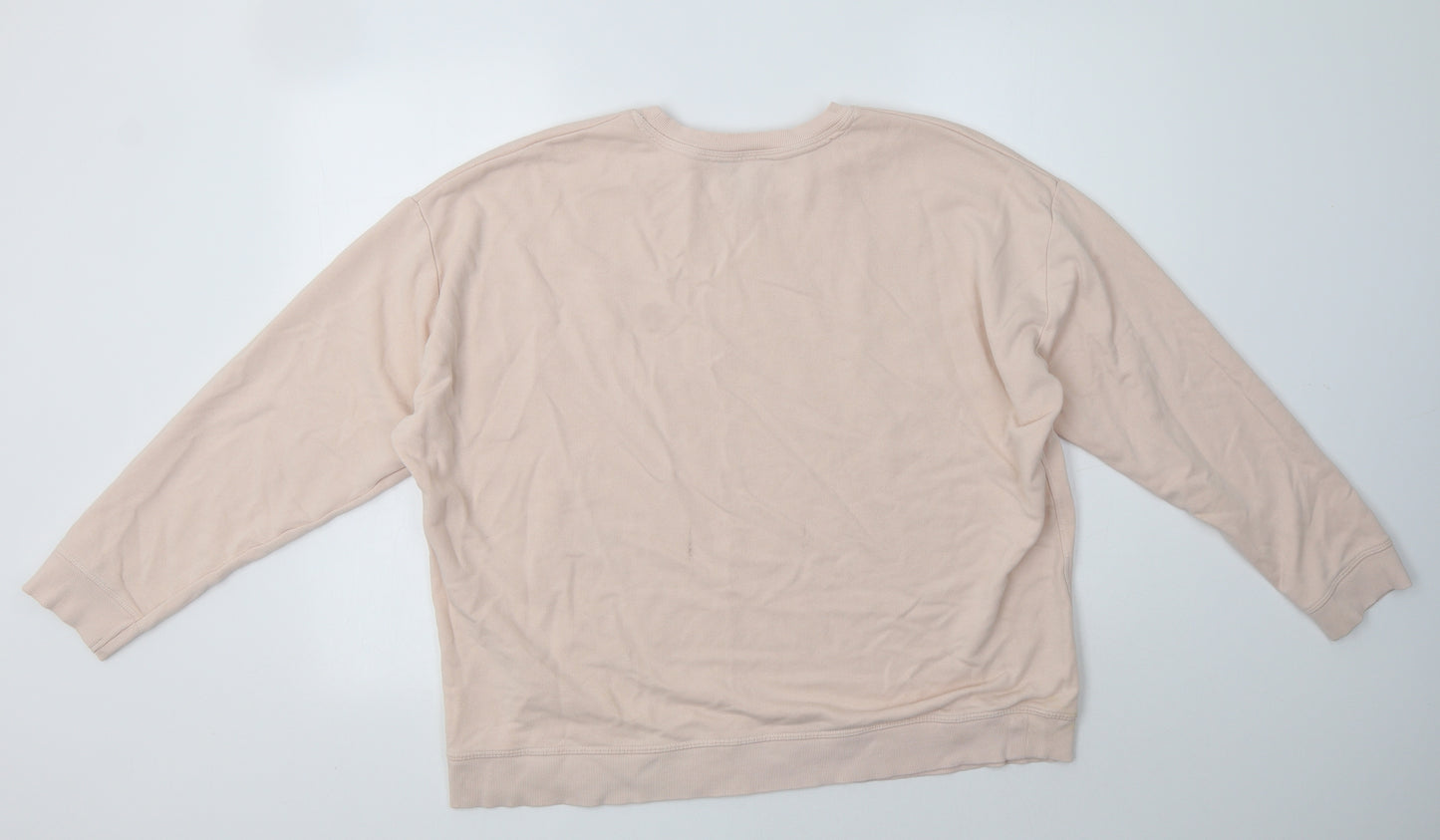 New Look Womens Pink  Cotton Pullover Sweatshirt Size L