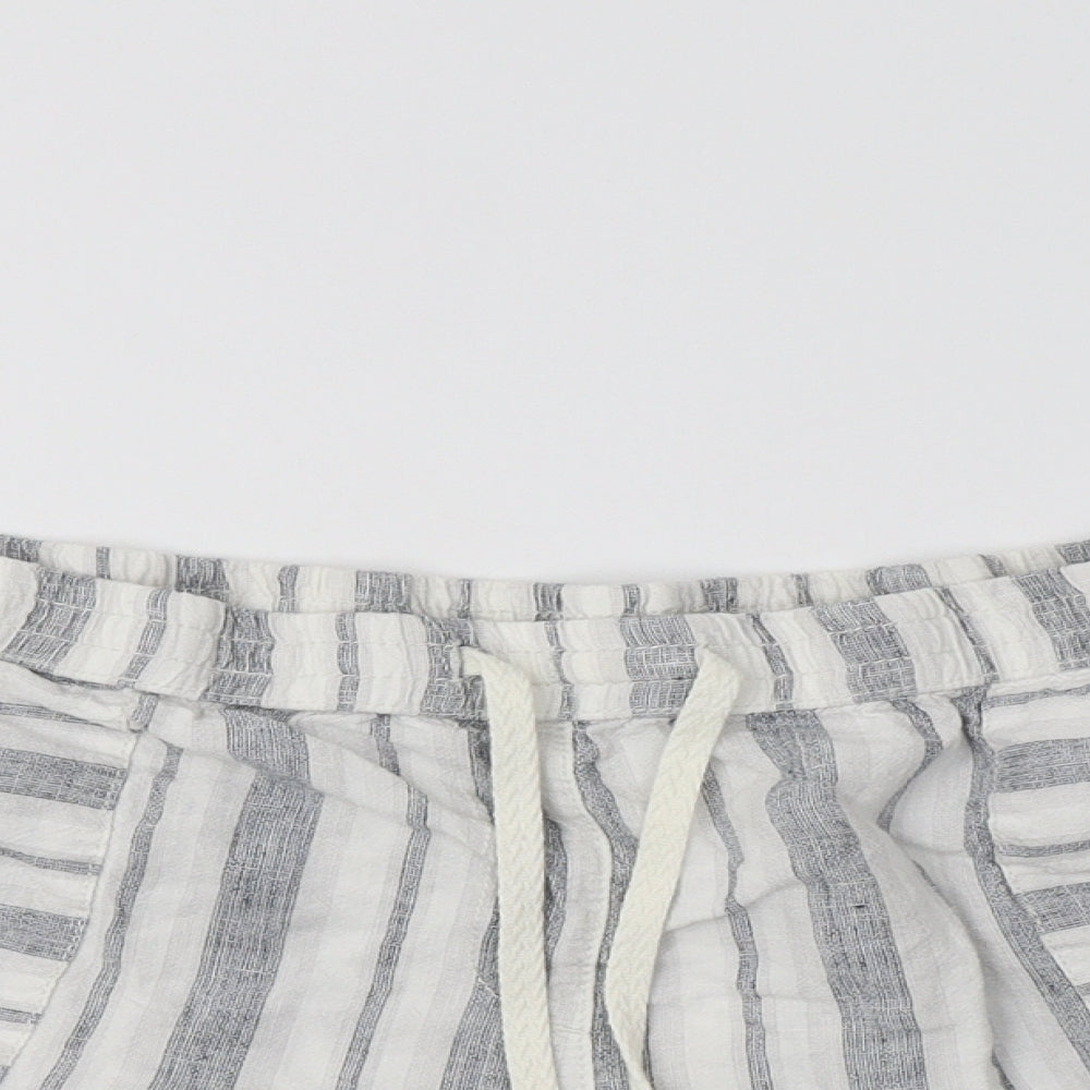 George Womens Grey Striped Linen Bermuda Shorts Size 16 L4 in Regular