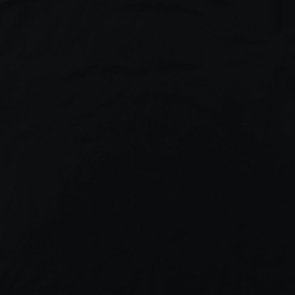 New Look Womens Black  Cotton Basic T-Shirt Size 14 Crew Neck