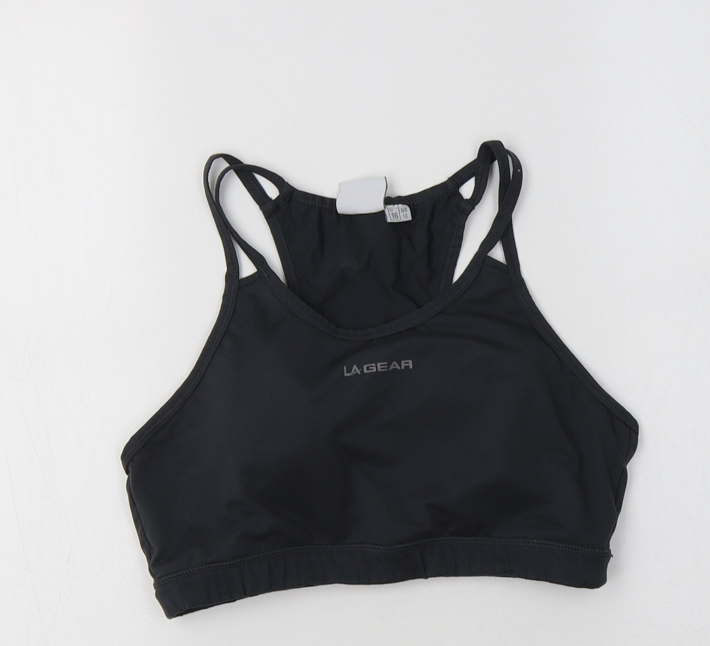 LA Gear Womens Grey  Polyester Cropped Tank Size 16 Scoop Neck  - Sports Bra