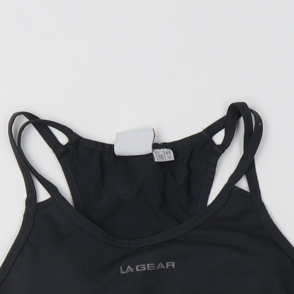 LA Gear Womens Grey  Polyester Cropped Tank Size 16 Scoop Neck  - Sports Bra