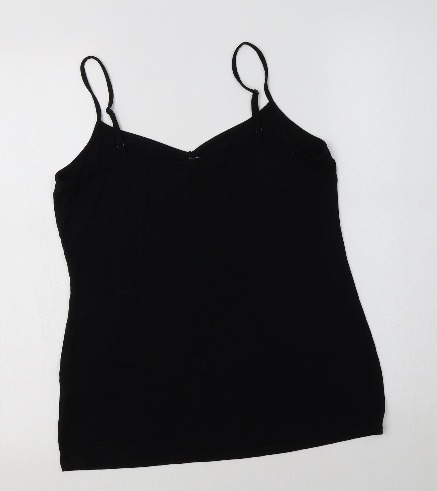 M&S Womens Black  Viscose Camisole Tank Size 14 V-Neck