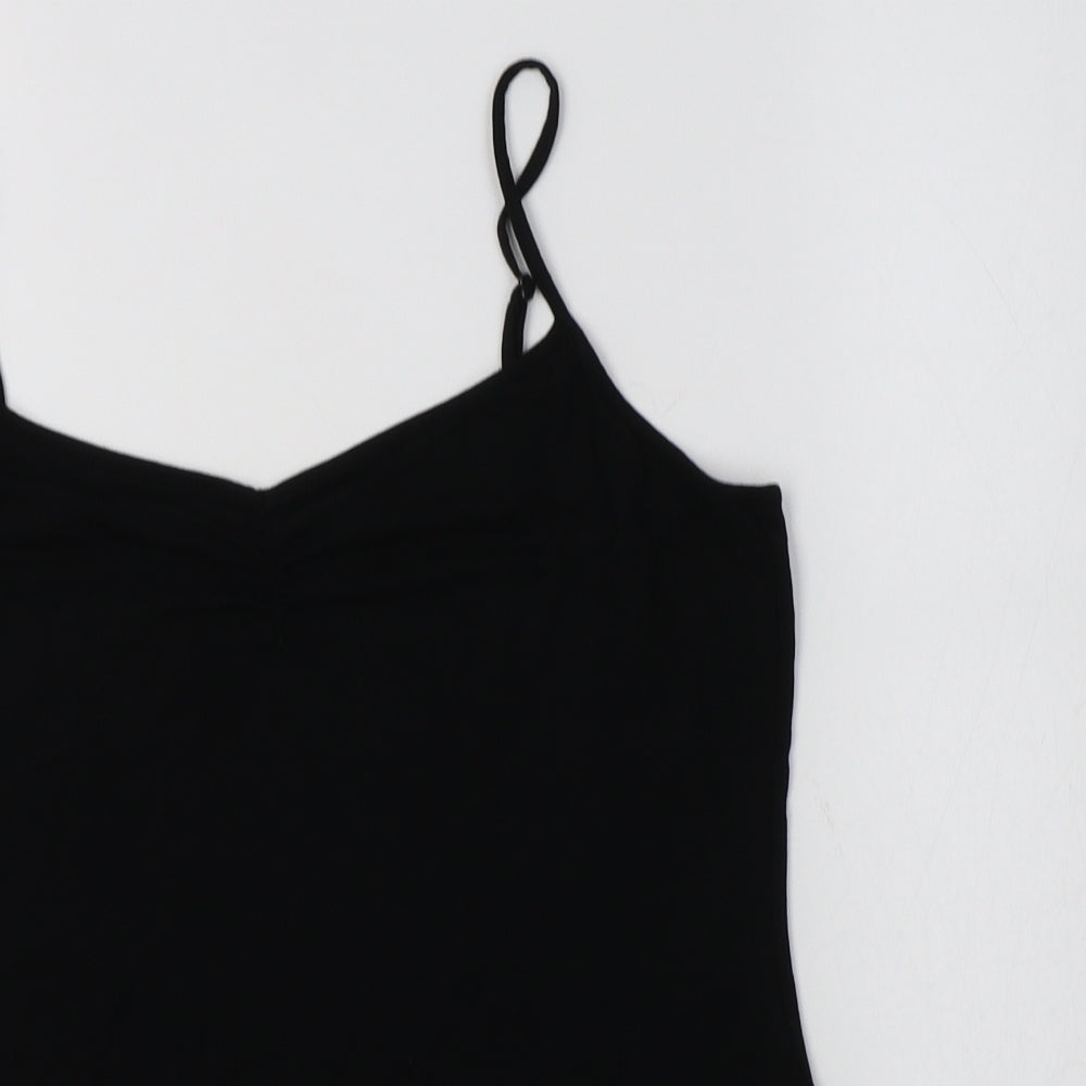 M&S Womens Black  Viscose Camisole Tank Size 14 V-Neck