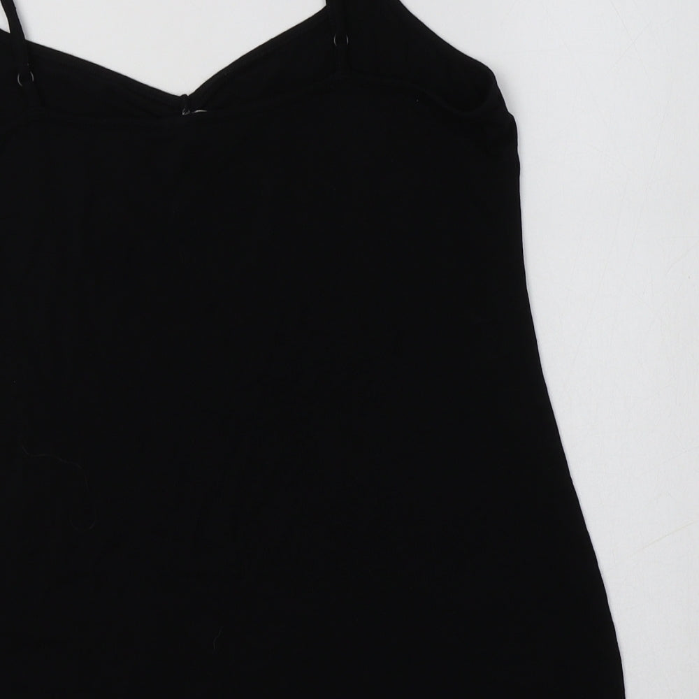 M&S Womens Black  Viscose Camisole Tank Size 14 V-Neck