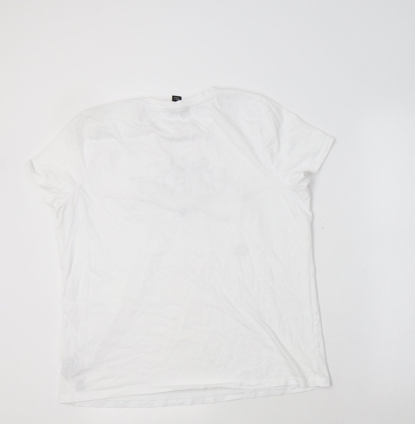 New Look Womens White  Cotton Basic T-Shirt Size 14 Crew Neck - Wild At Heart