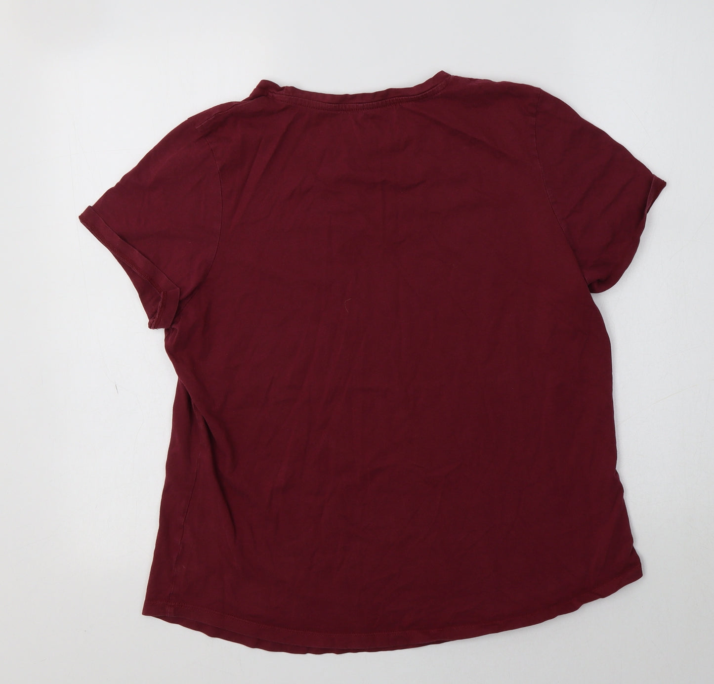 George Womens Purple  Cotton Basic T-Shirt Size 16 Crew Neck