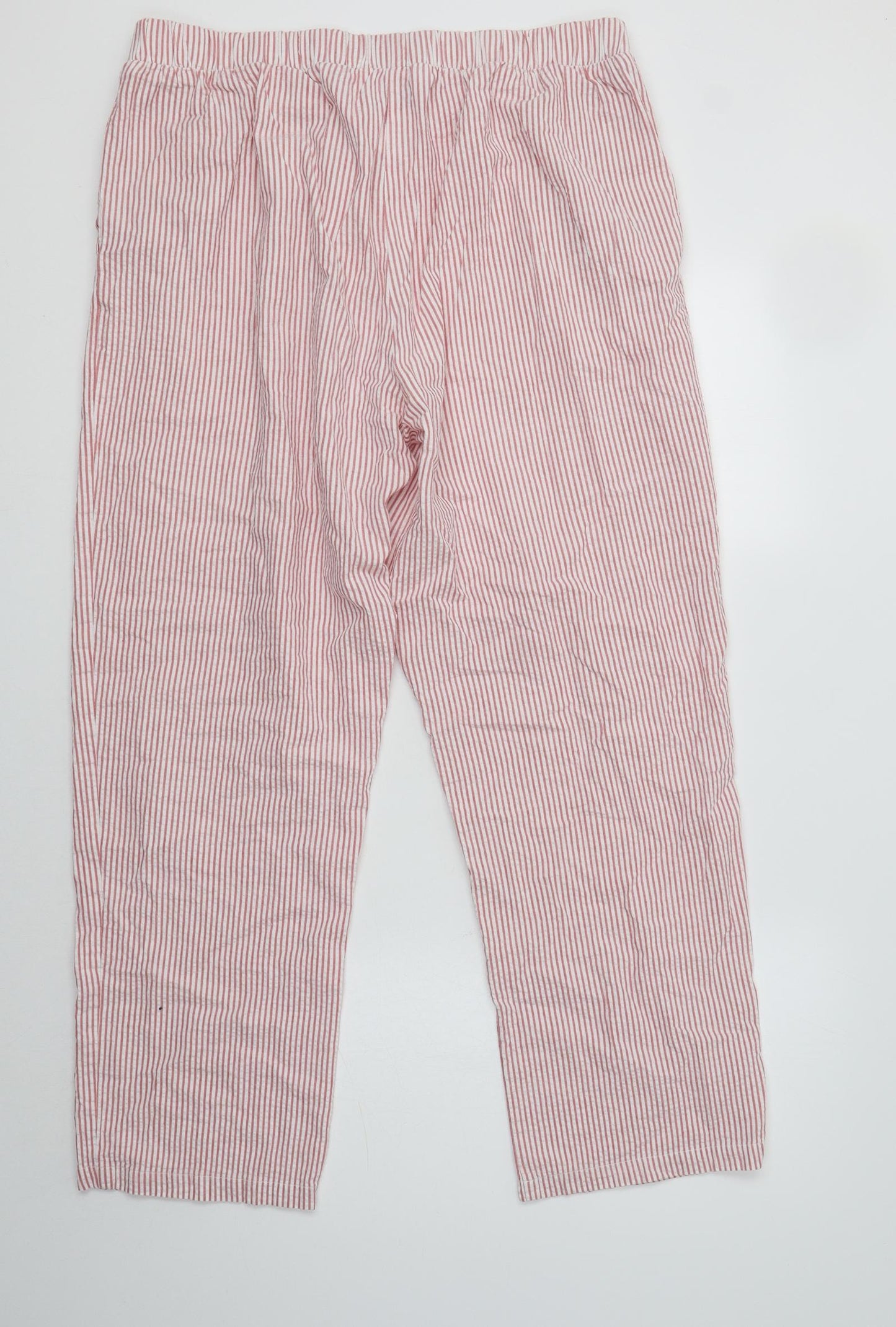 Primark Womens Pink Striped Cotton  Pyjama Pants Size L