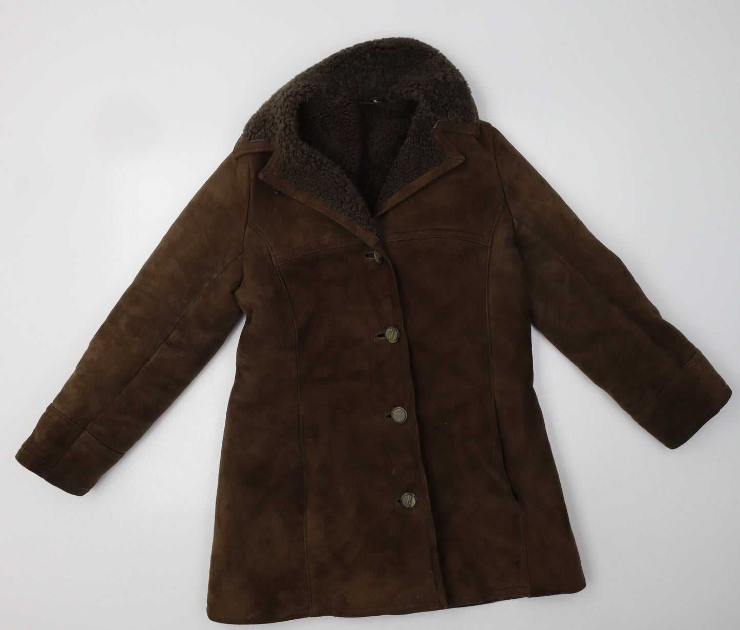 Bailey's Womens Brown   Overcoat Coat Size M   - Sheepskin