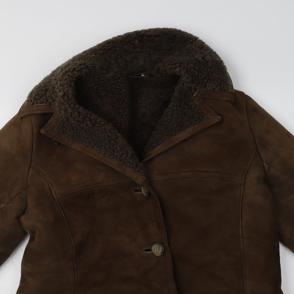 Bailey's Womens Brown   Overcoat Coat Size M   - Sheepskin