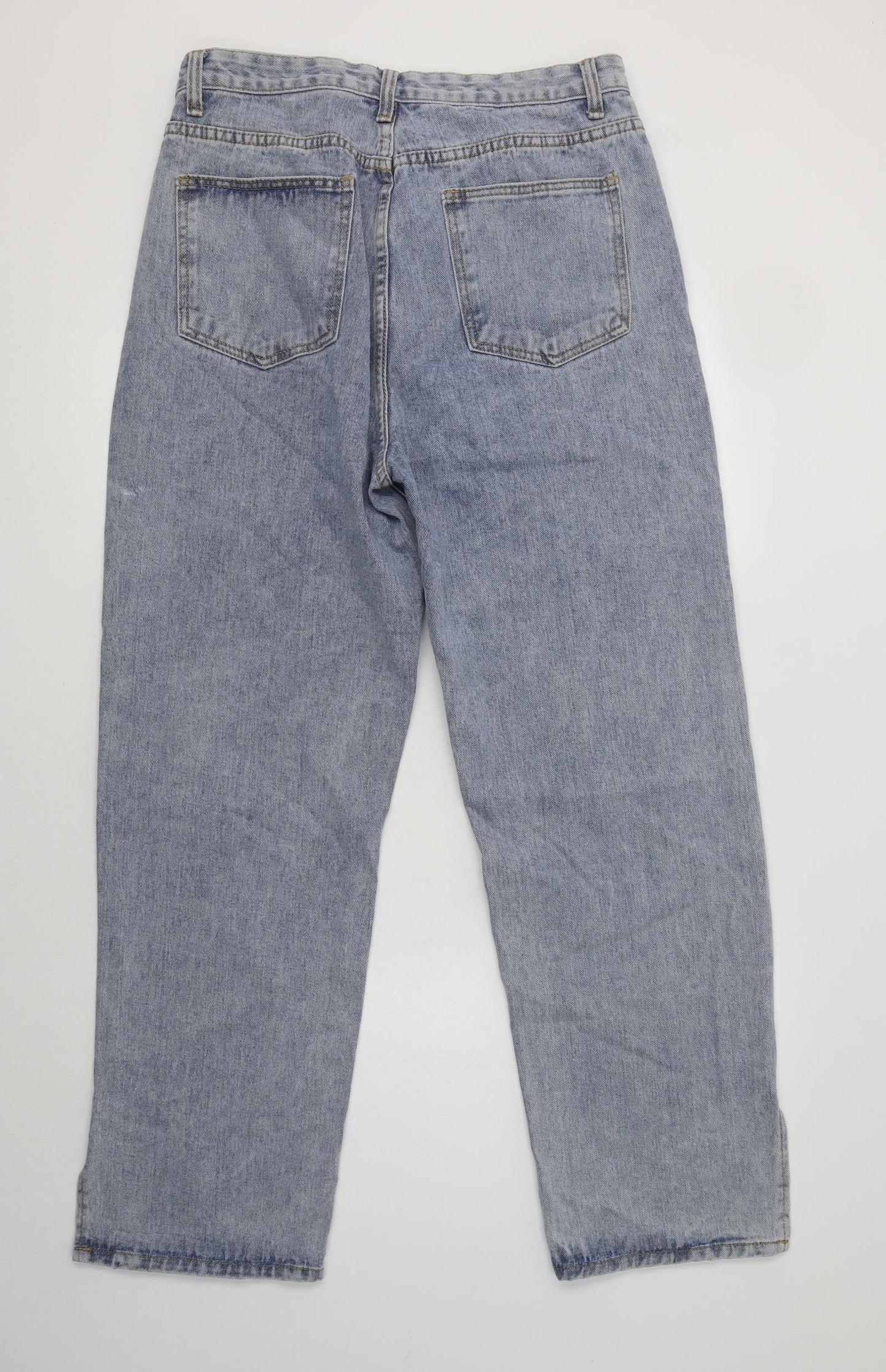 PRETTYLITTLETHING Womens Blue  Cotton Mom Jeans Size 14 L31 in Regular