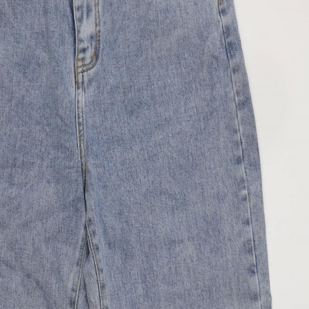 PRETTYLITTLETHING Womens Blue  Cotton Mom Jeans Size 14 L31 in Regular