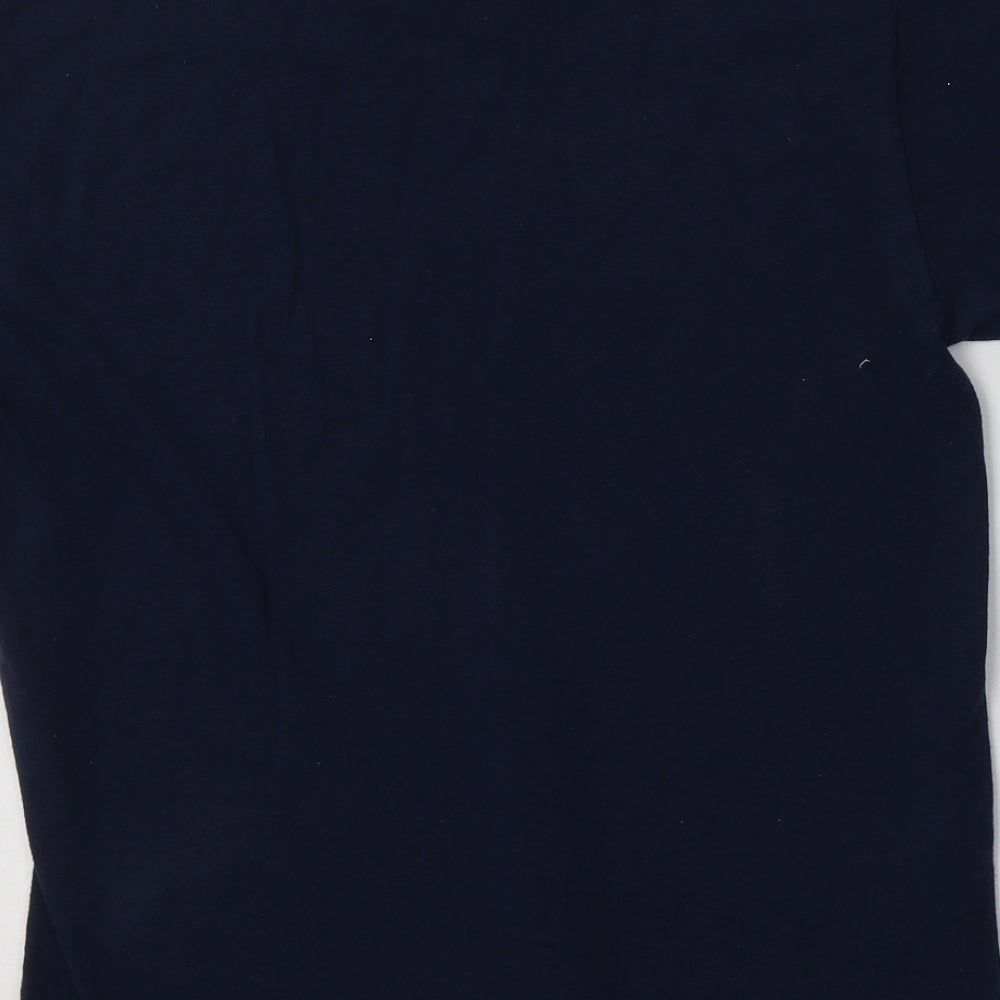 River Island Mens Blue  Cotton  T-Shirt Size S Crew Neck