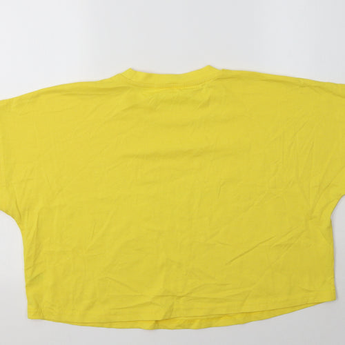 George Womens Yellow  Cotton Cropped T-Shirt Size 12 Crew Neck - San Francisco
