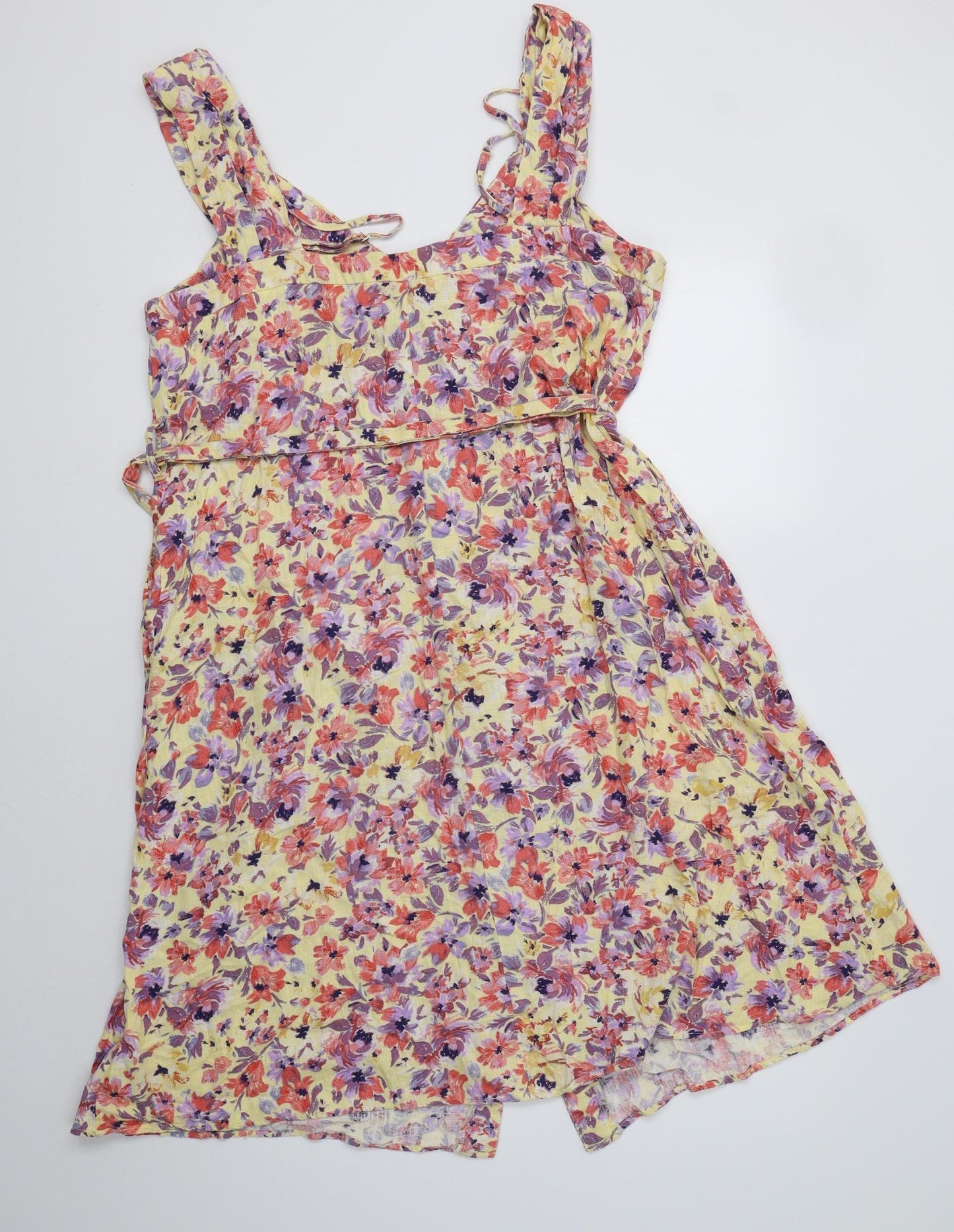 TU Womens Multicoloured Floral Viscose Shirt Dress  Size 18  V-Neck