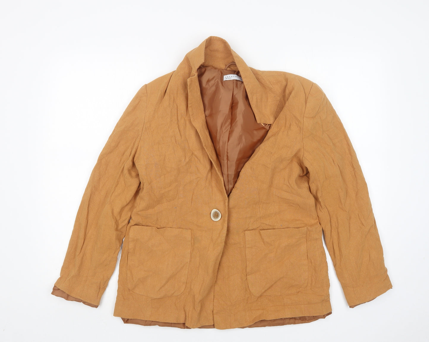 Papaya Womens Brown  Viscose  Blazer Size 12