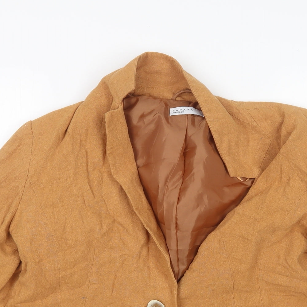 Papaya Womens Brown  Viscose  Blazer Size 12