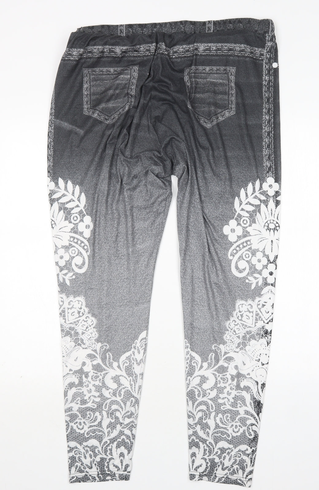 SheIn Womens Multicoloured Floral Polyester Jogger Leggings Size 3XL L28 in