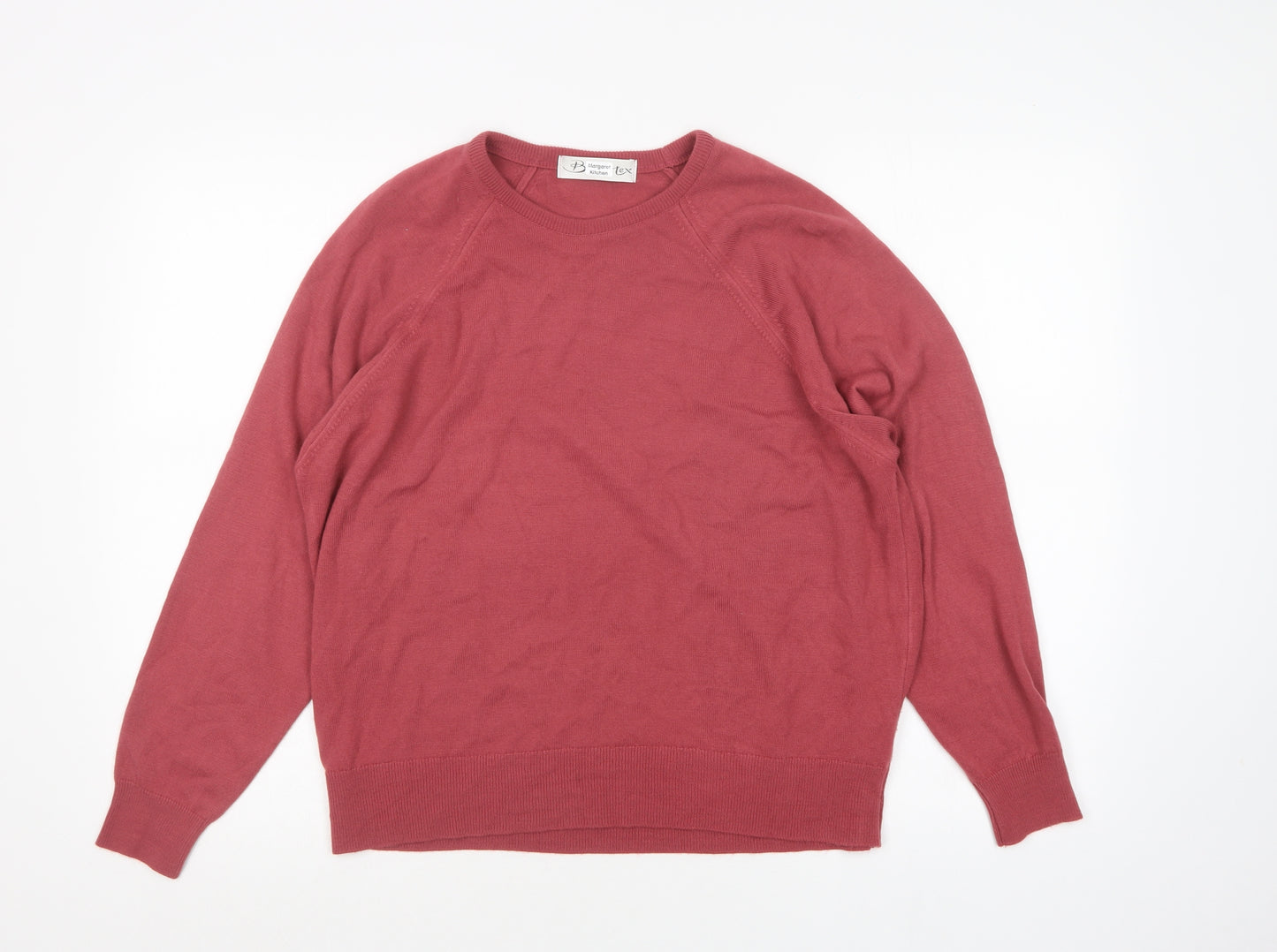 Berkertex Womens Pink Round Neck  Acrylic Pullover Jumper Size 18