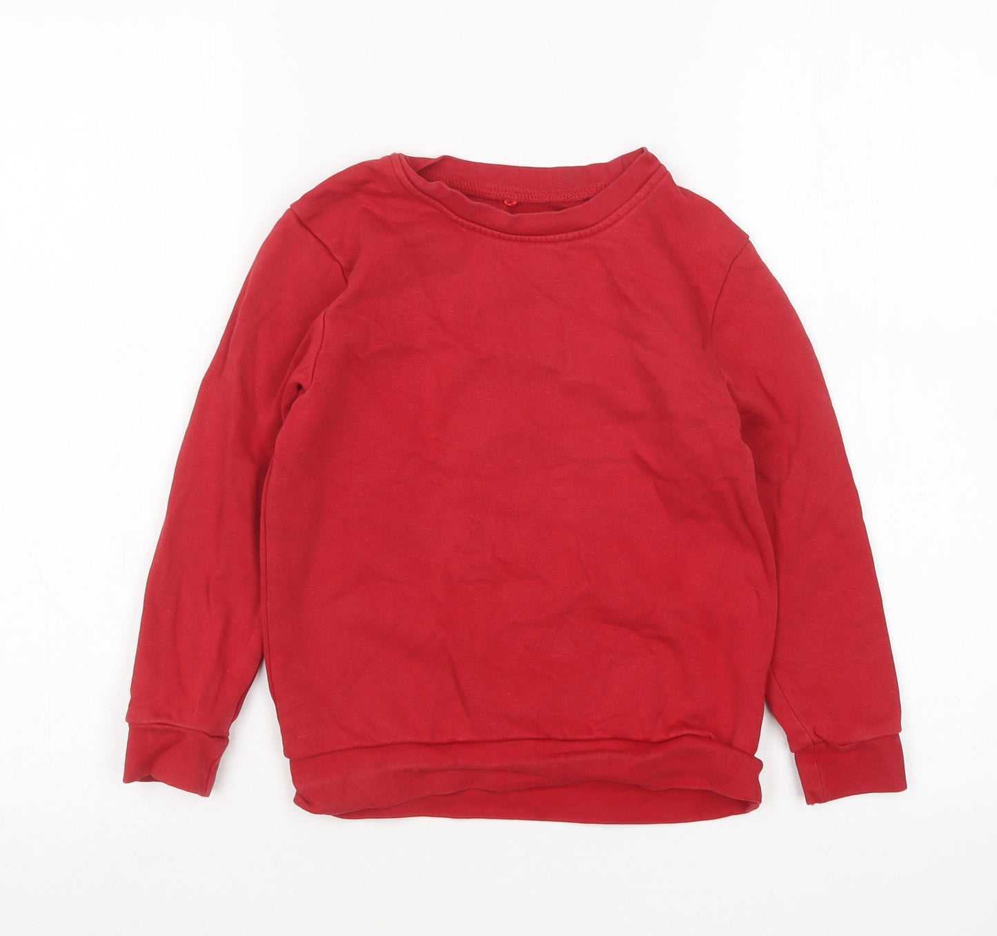 George Boys Red Round Neck  Cotton Pullover Jumper Size 6-7 Years   - School wear