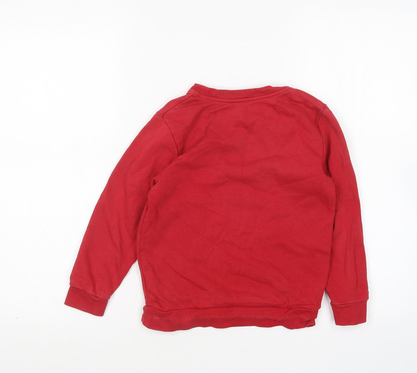 George Boys Red Round Neck  Cotton Pullover Jumper Size 6-7 Years   - School wear
