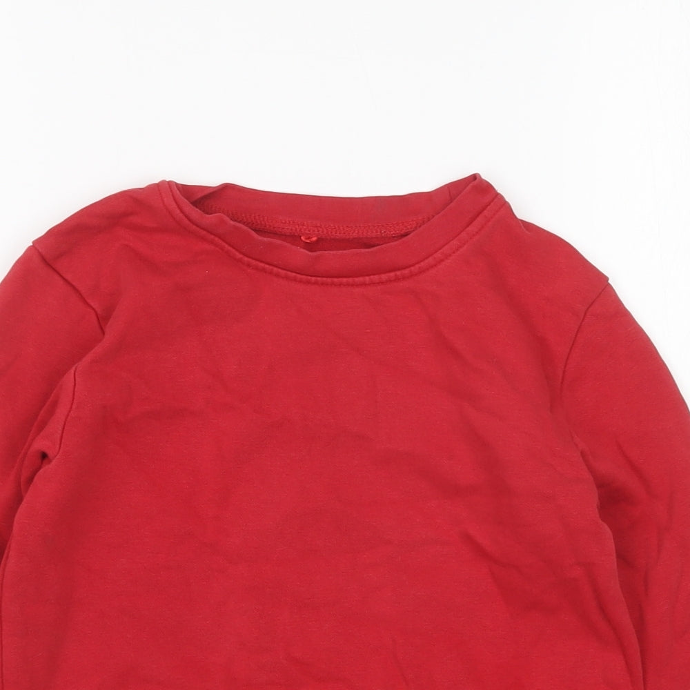 George Boys Red Round Neck  Cotton Pullover Jumper Size 6-7 Years   - School wear