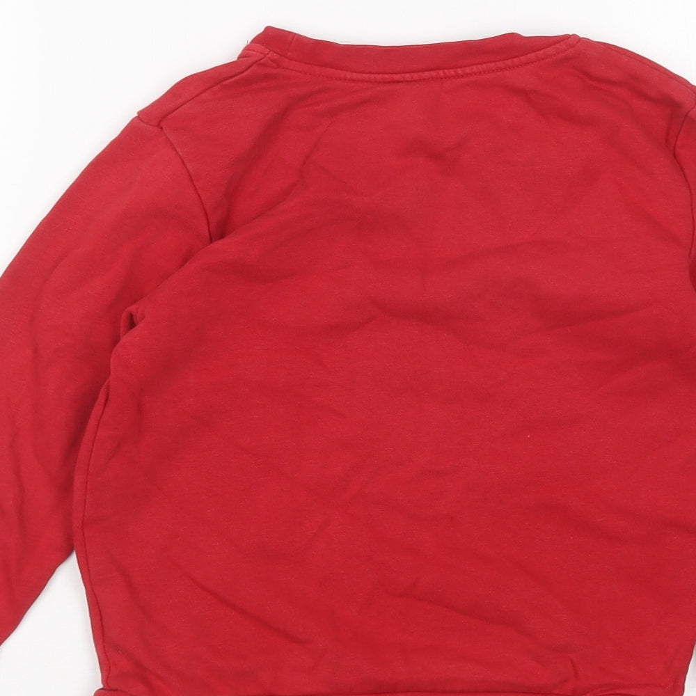George Boys Red Round Neck  Cotton Pullover Jumper Size 6-7 Years   - School wear