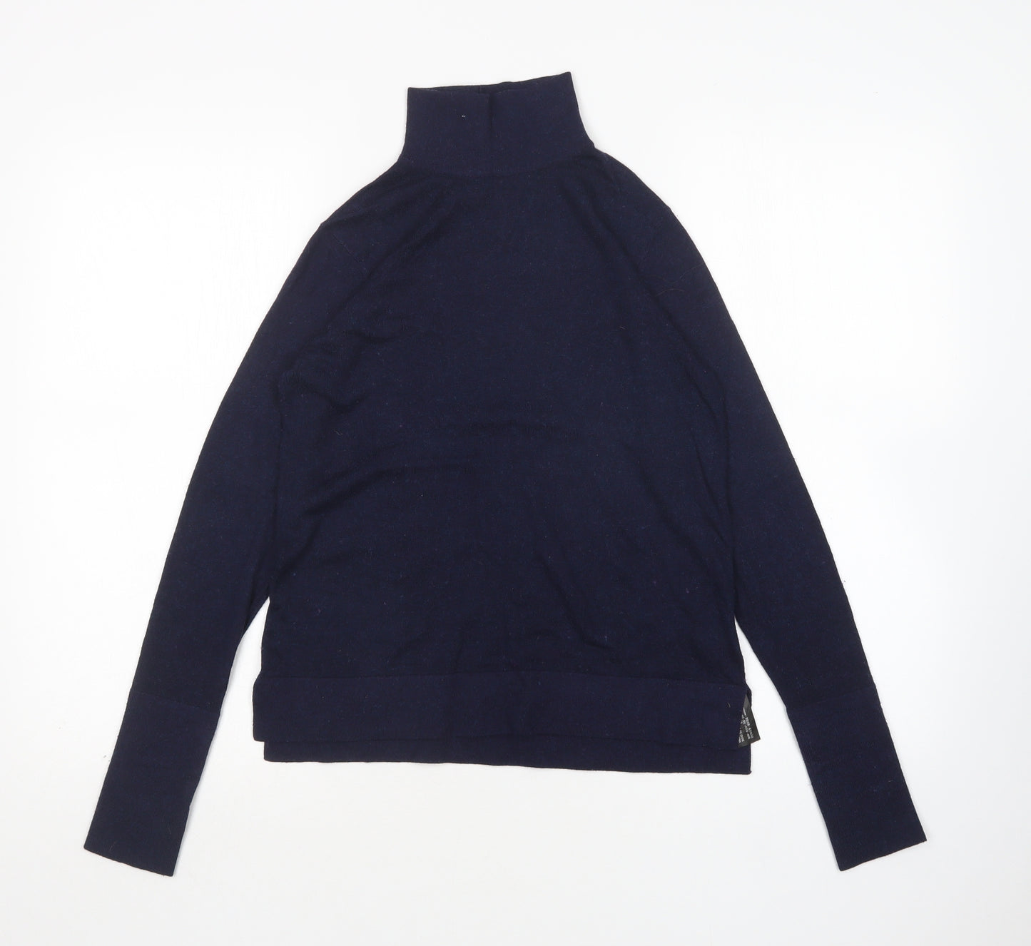 Zara Womens Blue Mock Neck  Modal Pullover Jumper Size S