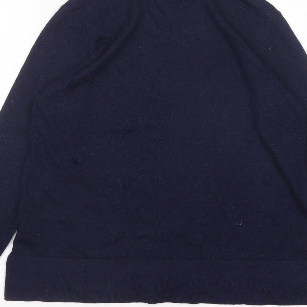 Zara Womens Blue Mock Neck  Modal Pullover Jumper Size S