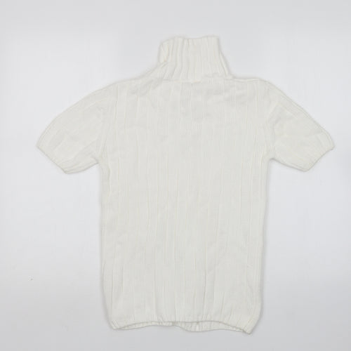 Lee Cooper Womens White V-Neck  Cotton Pullover Jumper Size S
