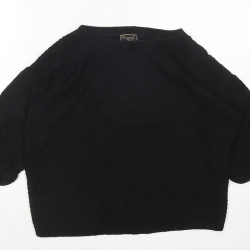 Preworn Womens Black Round Neck  Acrylic Pullover Jumper Size S