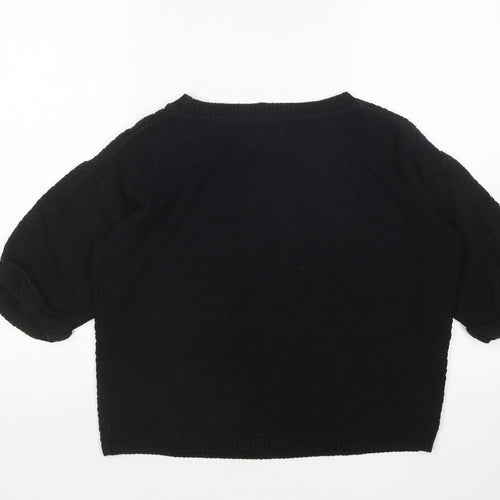 Preworn Womens Black Round Neck  Acrylic Pullover Jumper Size S