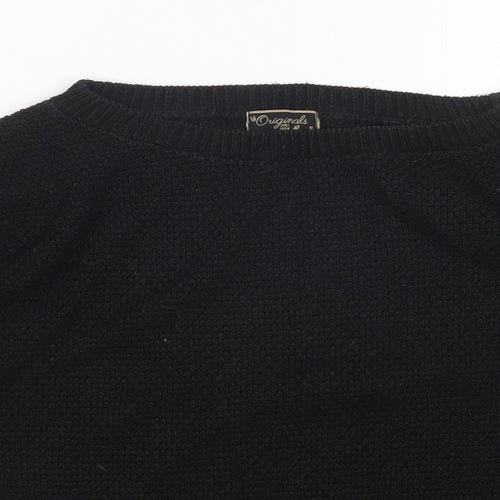Preworn Womens Black Round Neck  Acrylic Pullover Jumper Size S