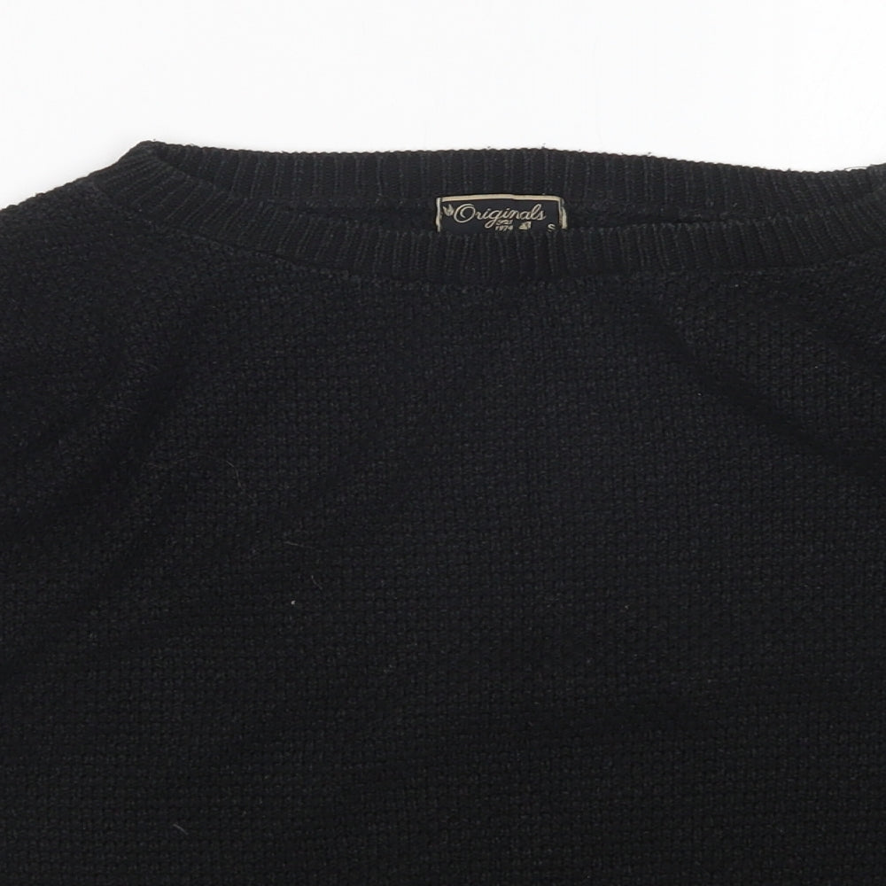 Preworn Womens Black Round Neck  Acrylic Pullover Jumper Size S