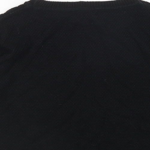 Preworn Womens Black Round Neck  Acrylic Pullover Jumper Size S