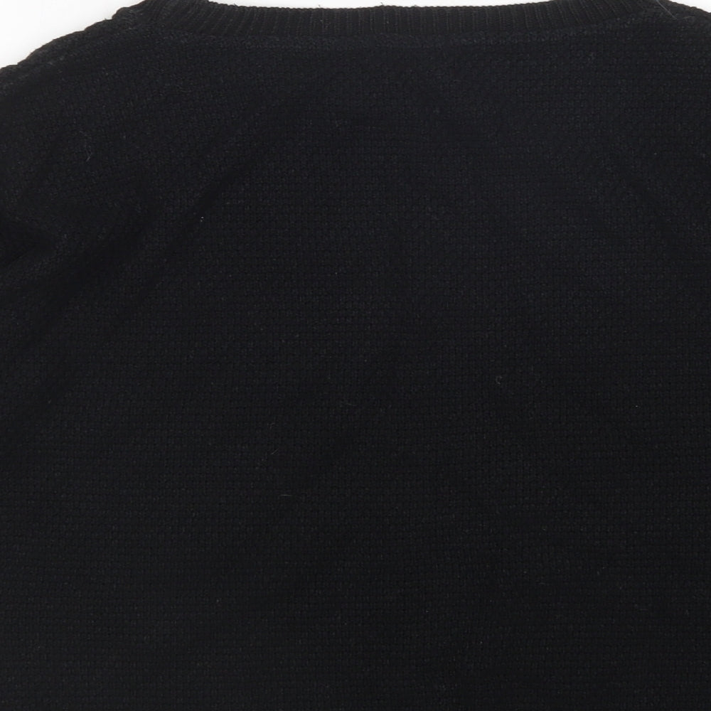 Preworn Womens Black Round Neck  Acrylic Pullover Jumper Size S