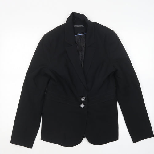 South Womens Black  Polyester Jacket Suit Jacket Size 10