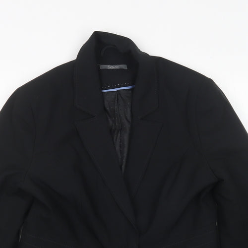 South Womens Black  Polyester Jacket Suit Jacket Size 10