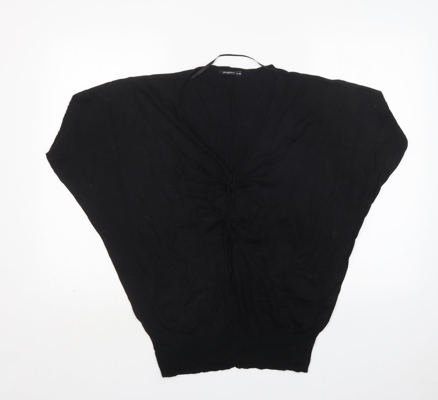 Atmosphere Womens Black V-Neck  Viscose Pullover Jumper Size 12