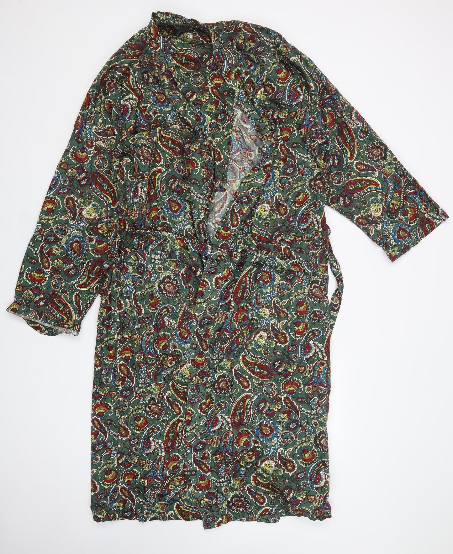 St Michael Mens Multicoloured Paisley Cotton  Gown Size L