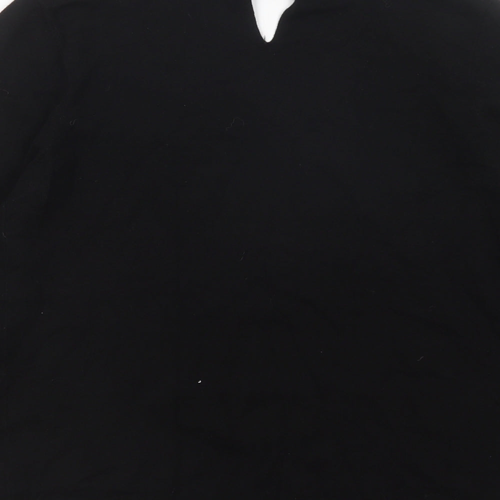 Warehouse Womens Black V-Neck  Viscose Pullover Jumper Size 14