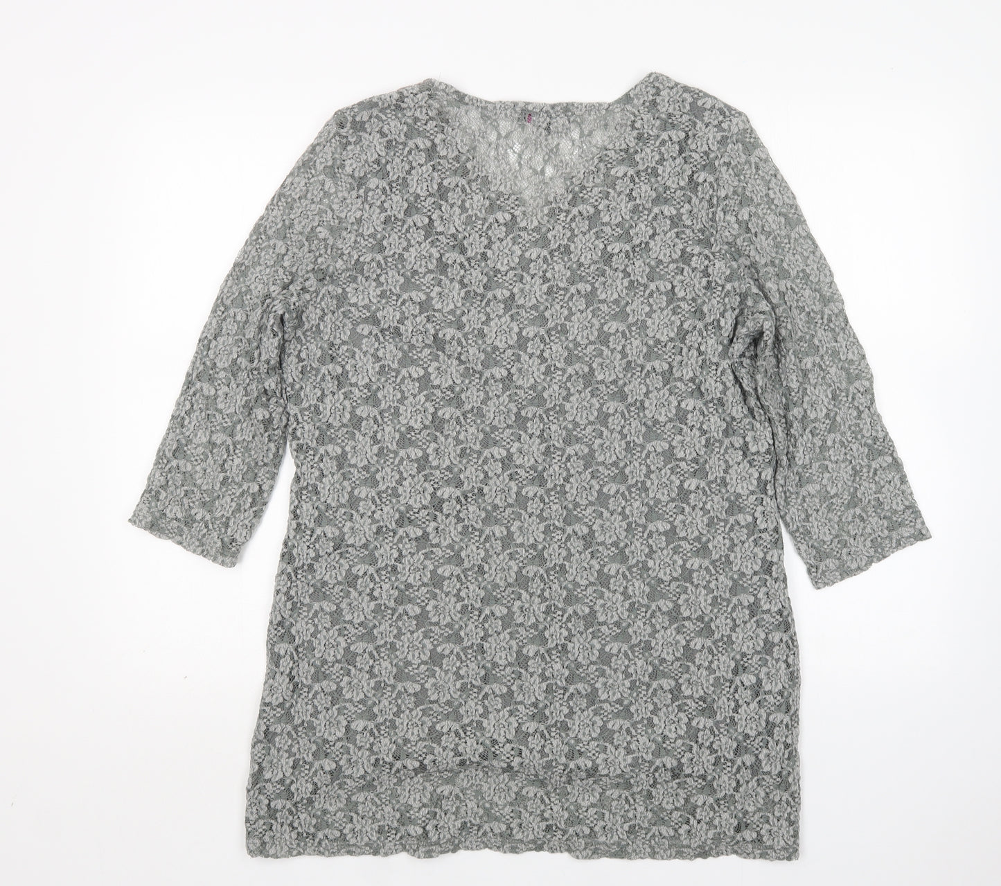 Per Una Womens Green Floral Viscose Basic Blouse Size 18 V-Neck