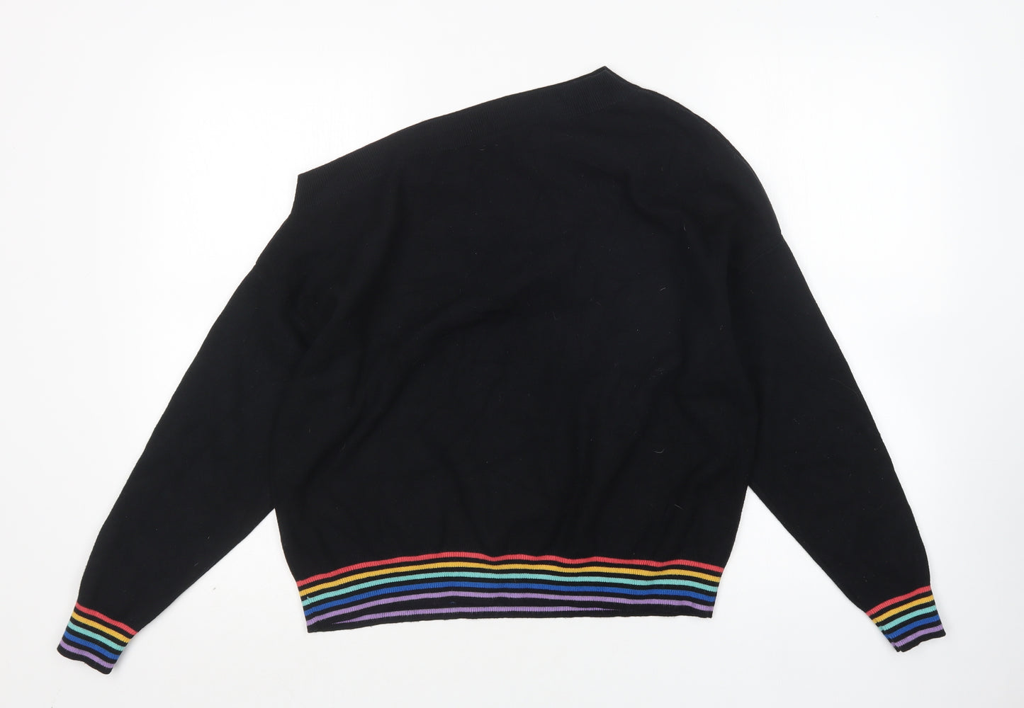 River Island Womens Multicoloured Boat Neck  Viscose Pullover Jumper Size 16