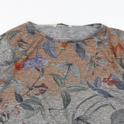 Tru Womens Multicoloured Round Neck Floral Polyester Pullover Jumper Size 16